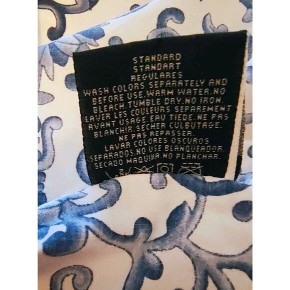 RALPH LAUREN PORCELAIN ROSETTE FULL SHEETS SET Flat Fitted 2 Pillowcases USA - Picture 6 of 7